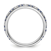 14k White Gold Stackable Expressions Cr.Sapphire and Diamond Ring